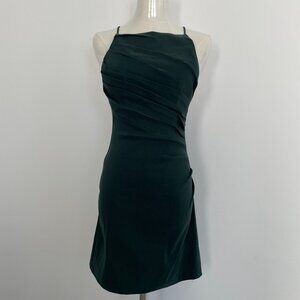NWT Emerald Zara Dress with ruching and hidden zipper
